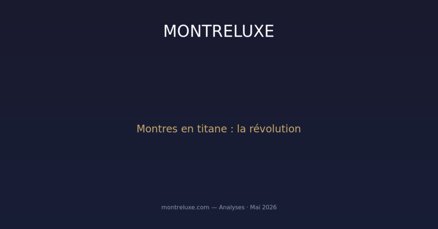 L'essor des montres en titane : pourquoi 2026 consacre ce matériau d'exception