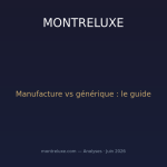 Mouvement manufacture vs calibre générique : le guide complet pour choisir sa montre en 2026