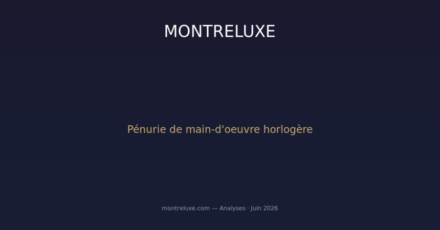 L'industrie horlogère suisse face à la pénurie de main-d'œuvre qualifiée en 2026