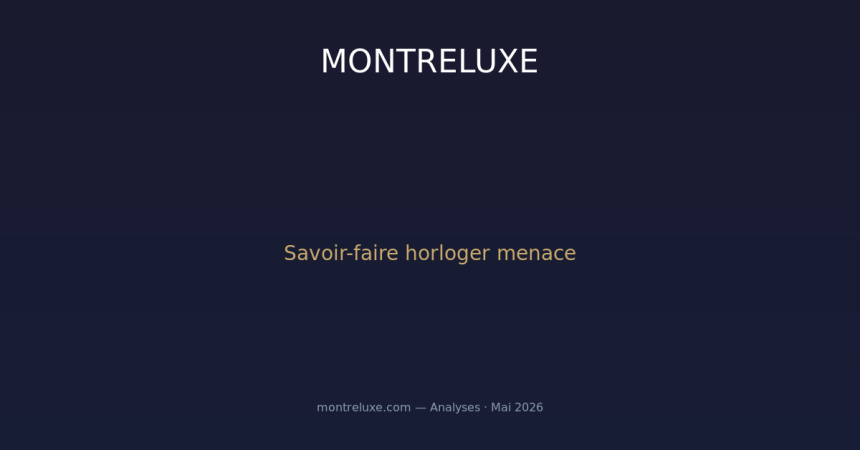 Le savoir-faire horloger menace : enquete sur la formation des metiers de la main en Suisse