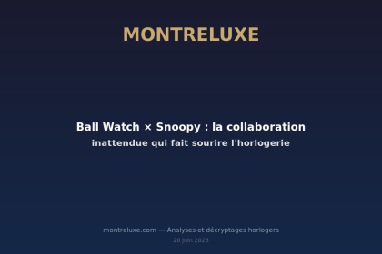 Featured image for Ball Watch × Snoopy : la collaboration inattendue qui fait sourire l'horlogerie — MontreLuxe