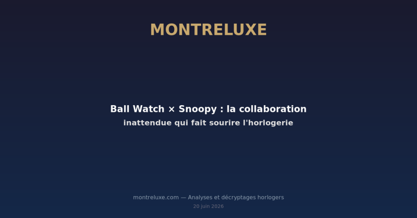 Featured image for Ball Watch × Snoopy : la collaboration inattendue qui fait sourire l'horlogerie — MontreLuxe