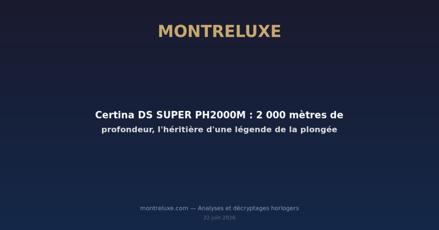 Featured image for Certina DS SUPER PH2000M : 2 000 mètres de profondeur, l'héritière d'une légende de la plongée — MontreLuxe