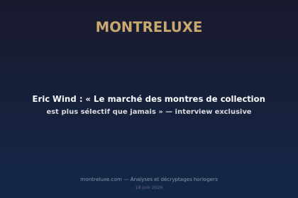 Featured image for Eric Wind : « Le marché des montres de collection est plus sélectif que jamais » — interview exclusive — MontreLuxe