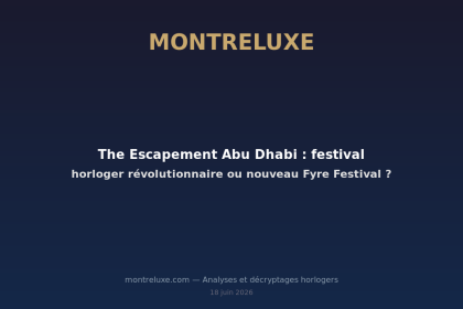 Featured image for The Escapement Abu Dhabi : festival horloger révolutionnaire ou nouveau Fyre Festival ? — MontreLuxe