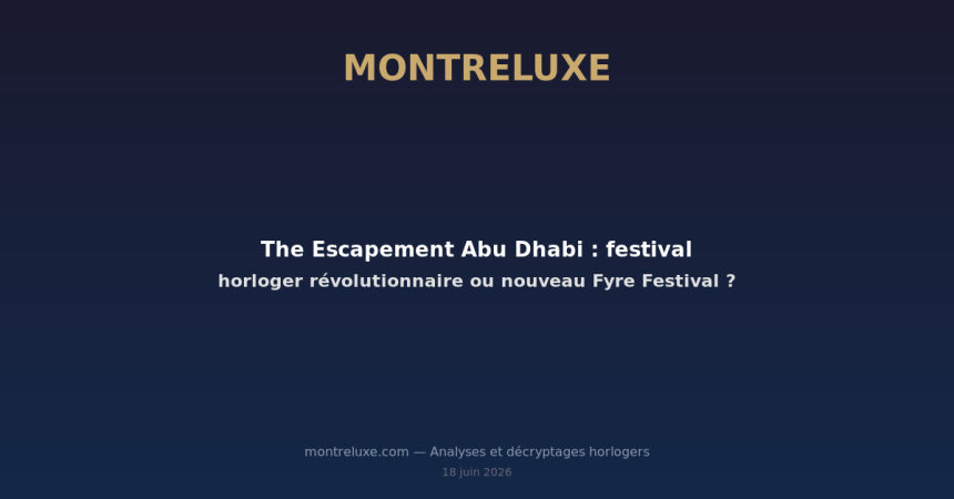 Featured image for The Escapement Abu Dhabi : festival horloger révolutionnaire ou nouveau Fyre Festival ? — MontreLuxe