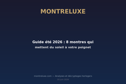 Featured image for Guide été 2026 : 8 montres qui mettent du soleil à votre poignet — MontreLuxe