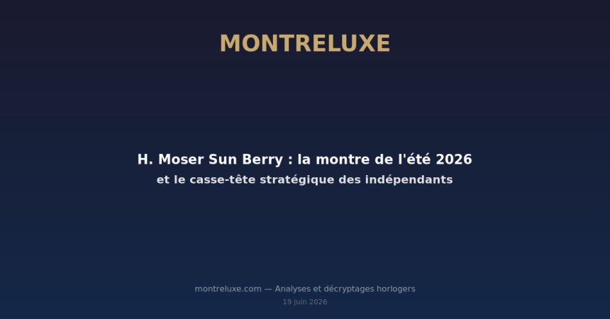 Featured image for H. Moser Sun Berry : la montre de l'été 2026 et le casse-tête stratégique des indépendants — MontreLuxe