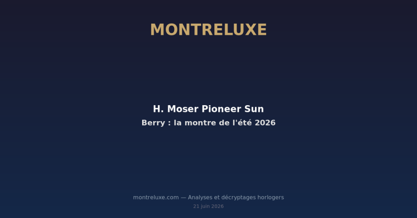 Featured image for H. Moser Pioneer Sun Berry : la montre de l'été 2026 — MontreLuxe