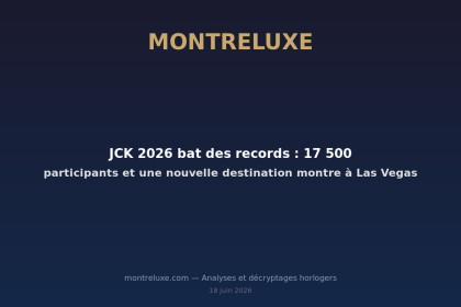 Featured image for JCK 2026 bat des records : 17 500 participants et une nouvelle destination montre à Las Vegas — MontreLuxe