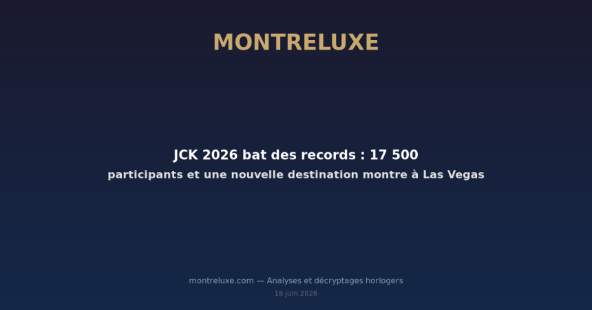 Featured image for JCK 2026 bat des records : 17 500 participants et une nouvelle destination montre à Las Vegas — MontreLuxe