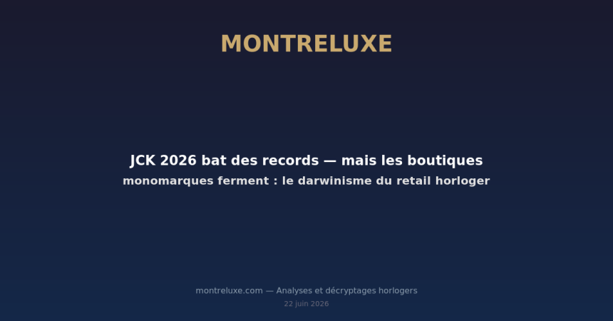 Featured image for JCK 2026 bat des records — mais les boutiques monomarques ferment : le darwinisme du retail horloger — MontreLuxe
