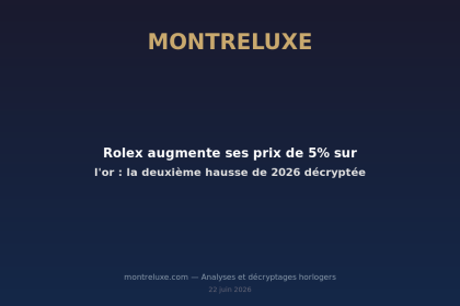 Featured image for Rolex augmente ses prix de 5% sur l'or : la deuxième hausse de 2026 décryptée — MontreLuxe