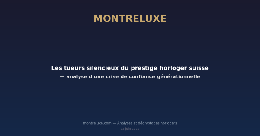 Featured image for Les tueurs silencieux du prestige horloger suisse — analyse d'une crise de confiance générationnelle — MontreLuxe