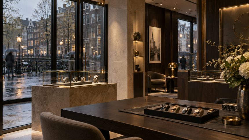 Boutique horlogère haut de gamme dans le Benelux, photographie éditoriale